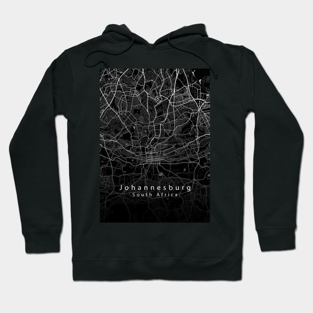 Johannesburg South Africa City Map dark Hoodie by Robin-Niemczyk